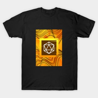 Orange Glitch Polyhedral D20 Dice Tabletop RPG T-Shirt